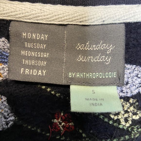 Anthropologie Navy Floral Bomber Jacket - Picture 7 of 14